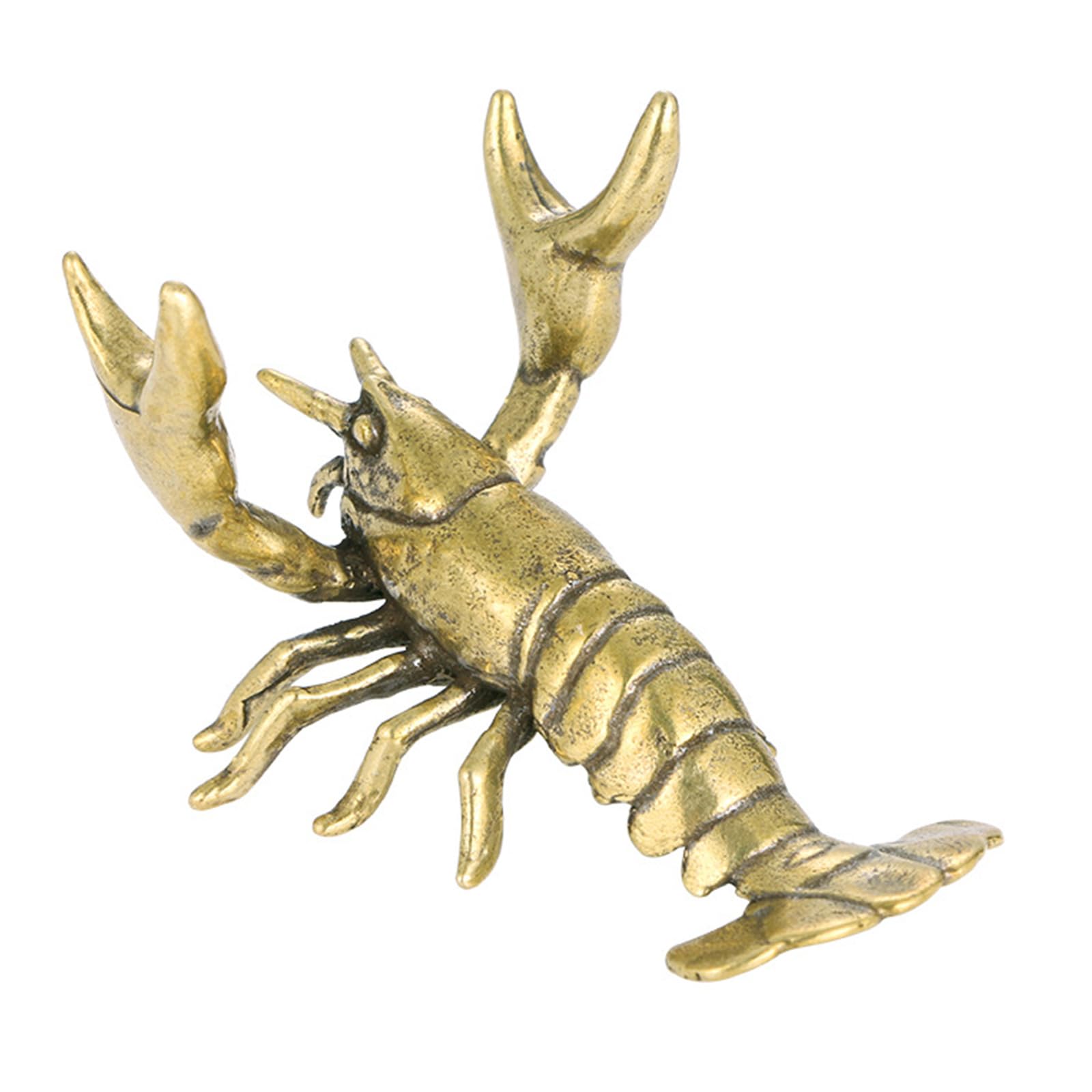 Zeizafa Brass Lobsters Figurine Retro Crawfishes Satute Pen Holders Home Decorations Decorative Animal Ornament for Office