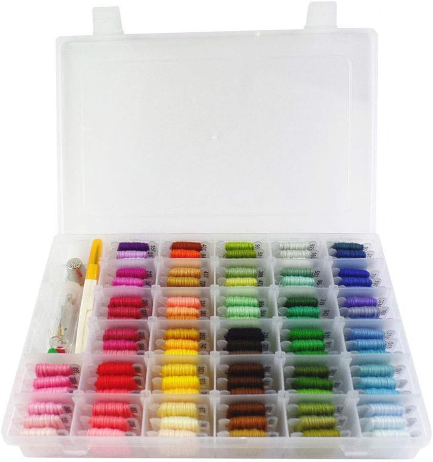 Premium Rainbow Color Embroidery Floss - Cross Stitch Threads - Friendship Bracelets Floss - Crafts Floss - 100 Skeins Per Pack (Box)