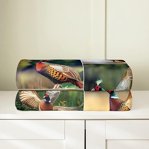 Miniatura 4 de Erosebridal Manta de faisán de 40 x 50 pulgadas, manta de caza de pavo, manta de forro polar de faisán de vida silvestre, pájaros, pollo, decoración
