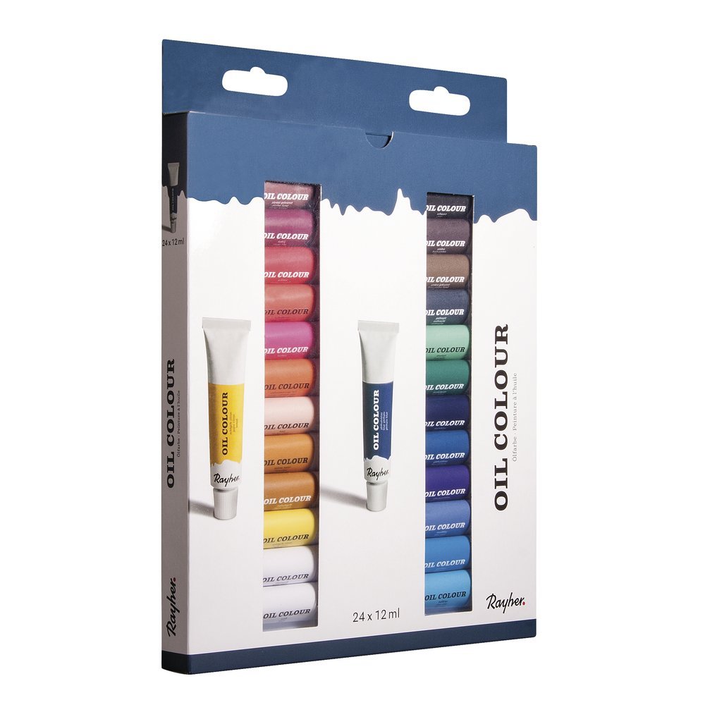 Rayher Artista Pinturas al óleo, Surtido, 24 colores x 12 ml, set, 288
