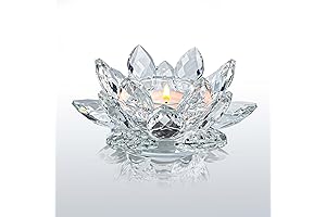 Exquisite Crystal Lotus Flower Tealight Candle Holders