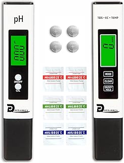 PH Meter, Digital 4 in 1 PH EC TDS Temp Meter for Water Hydroponics, Waterproof DWC PH and EC PPM Water Tester with Backlit for Nutrients Growing,Pool,Indoor Garden, Home Brewing, Aquarium, Hot Tub