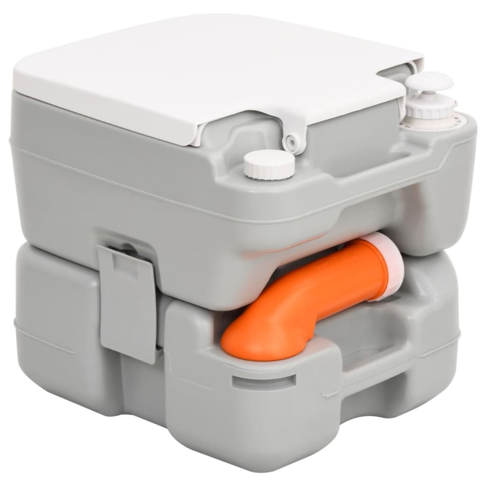 ShGaxin WC da campeggio portatile HDPE grigio e bianco 15+10 l, WC portatile, WC portatile, Potty Camper, WC a secco - 154407