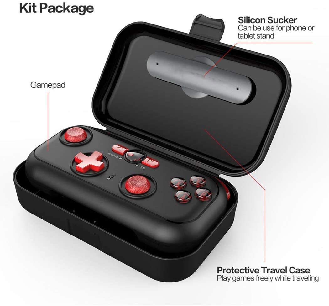 Bezprzewodowy kontroler mobilny gamepad do gier mobilnych mini gamepad do gier Bluetooth, czerwony