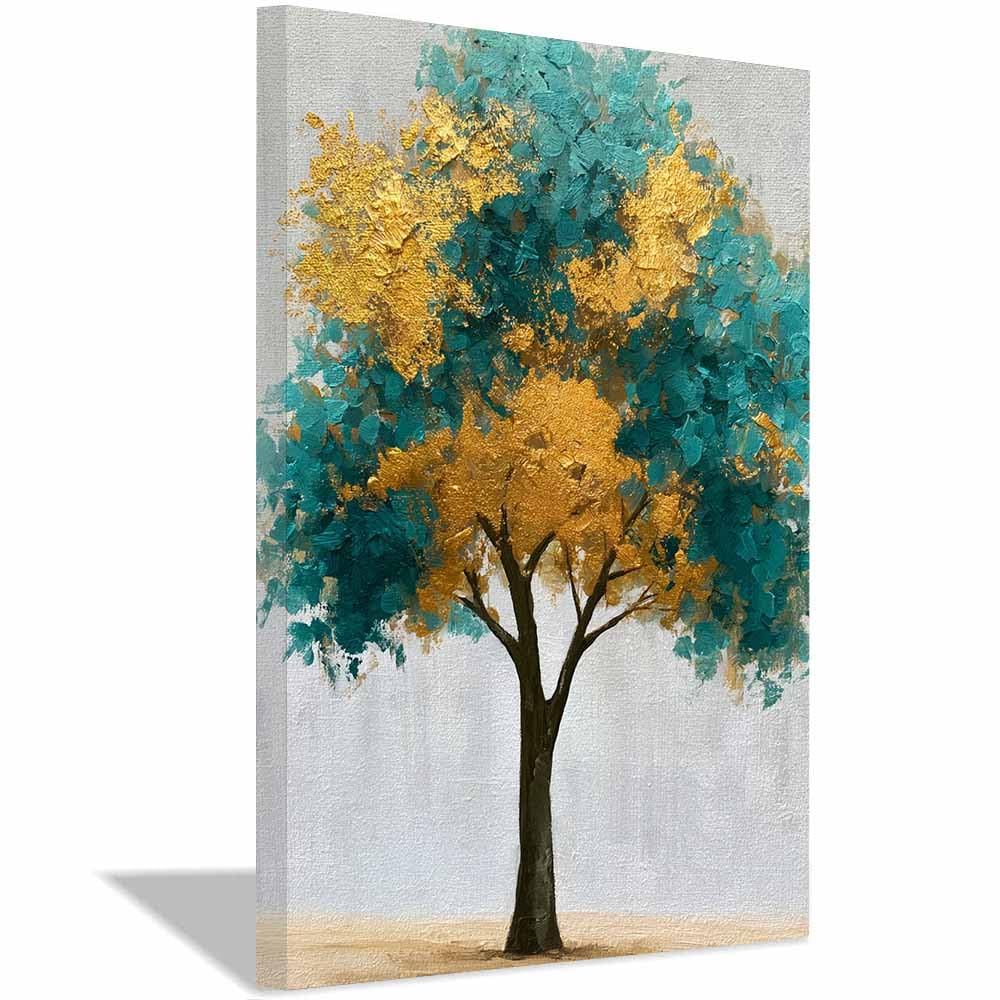 XENIOU Tree Of Life Textured Whitese tree art prints, decorative paintings, for Living Room Bedroom Office Home Wall Decor.(Multicolor)-70x100cm Framed