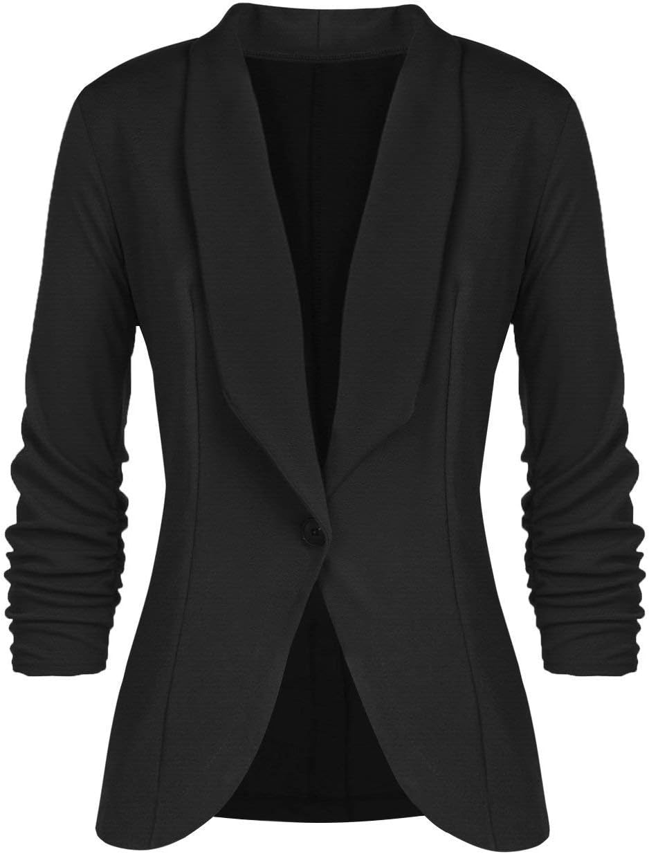 Aceshion Women's Casual Work Office Open Front Cardigan Blazer Jacket