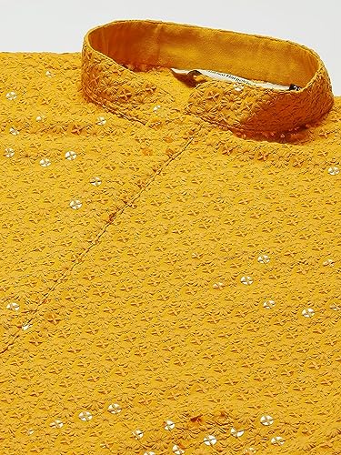 Image of Rajubhai Hargovindas Men Chikankari and Sequin Work Kurta