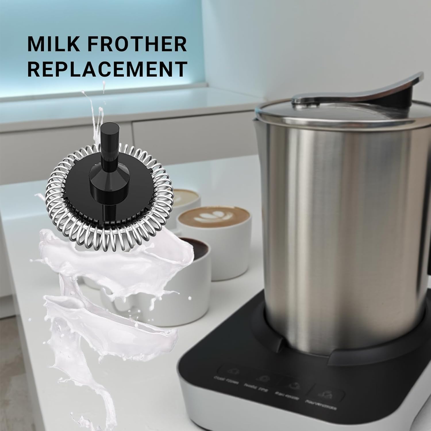 Milk Frother + Replacement Whisk Accessories