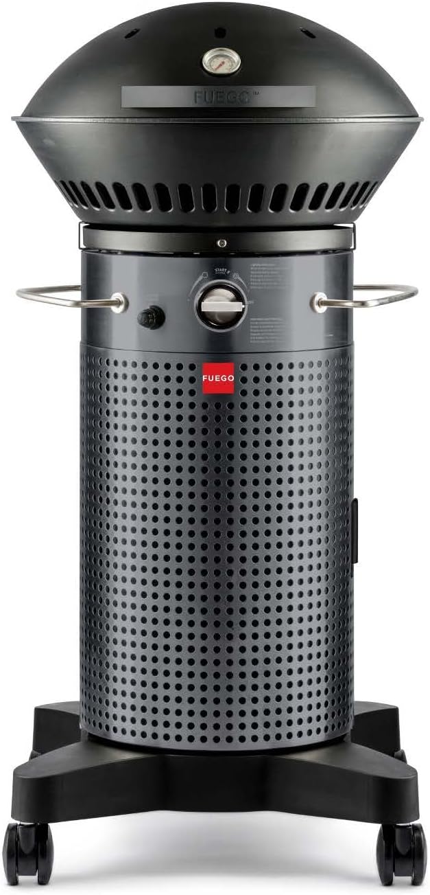 Fuego F21C-H Element Hinged Propane Gas Grill - Compact 22,000 BTU Outdoor Grill