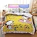 Proxiceen Snoopy zestaw pościeli, poszewka na kołdrę i poduszkę, druk cyfrowy, pościel z mikrofibry na 4 pory roku (A2,155 x 200 cm + 2 x 80 x 80 cm)