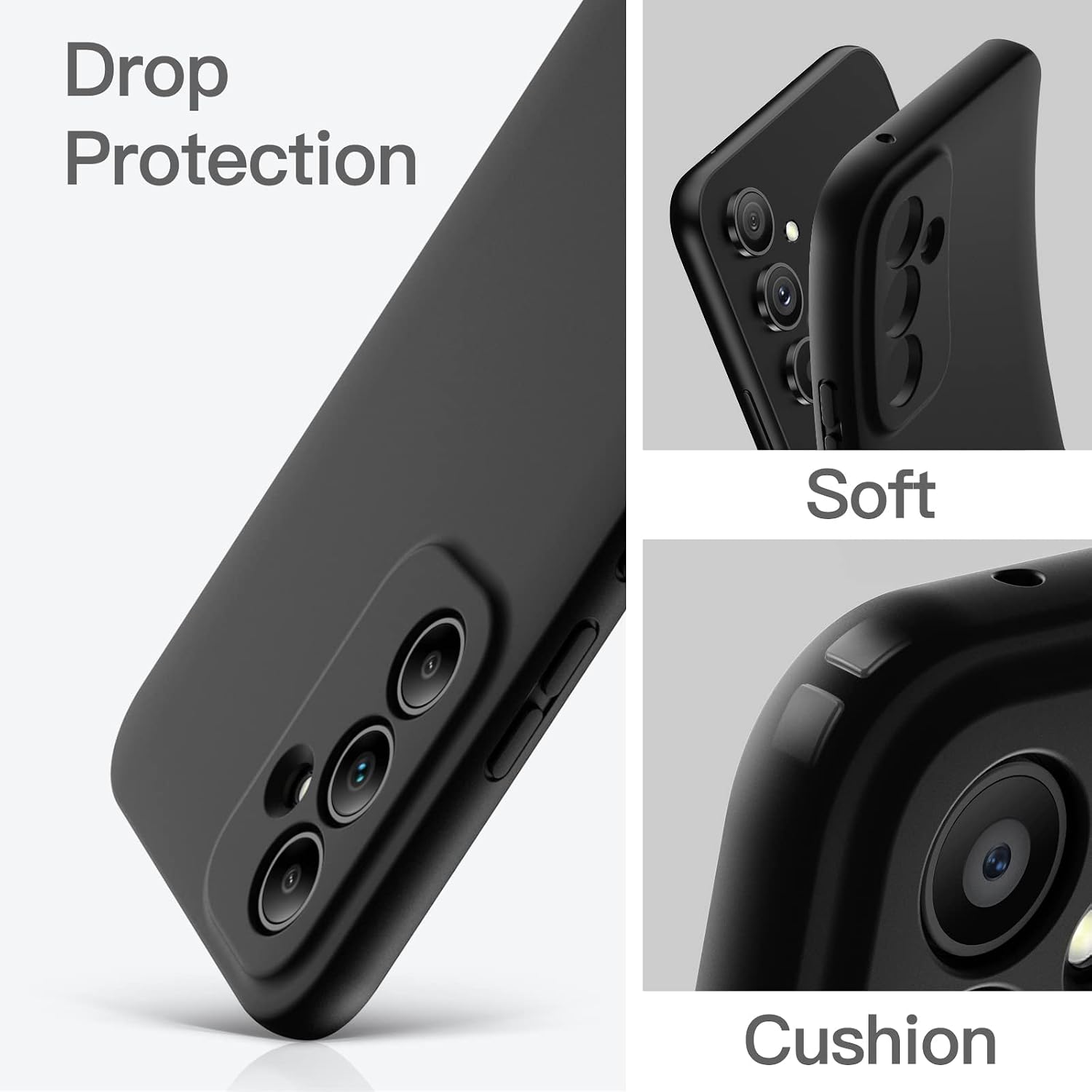 JETech Slim Fit Case for Samsung Galaxy A54 5G 6.4-Inch, Soft TPU Thin Protective Phone Cover with Matte Finish, Shockproof (Black)