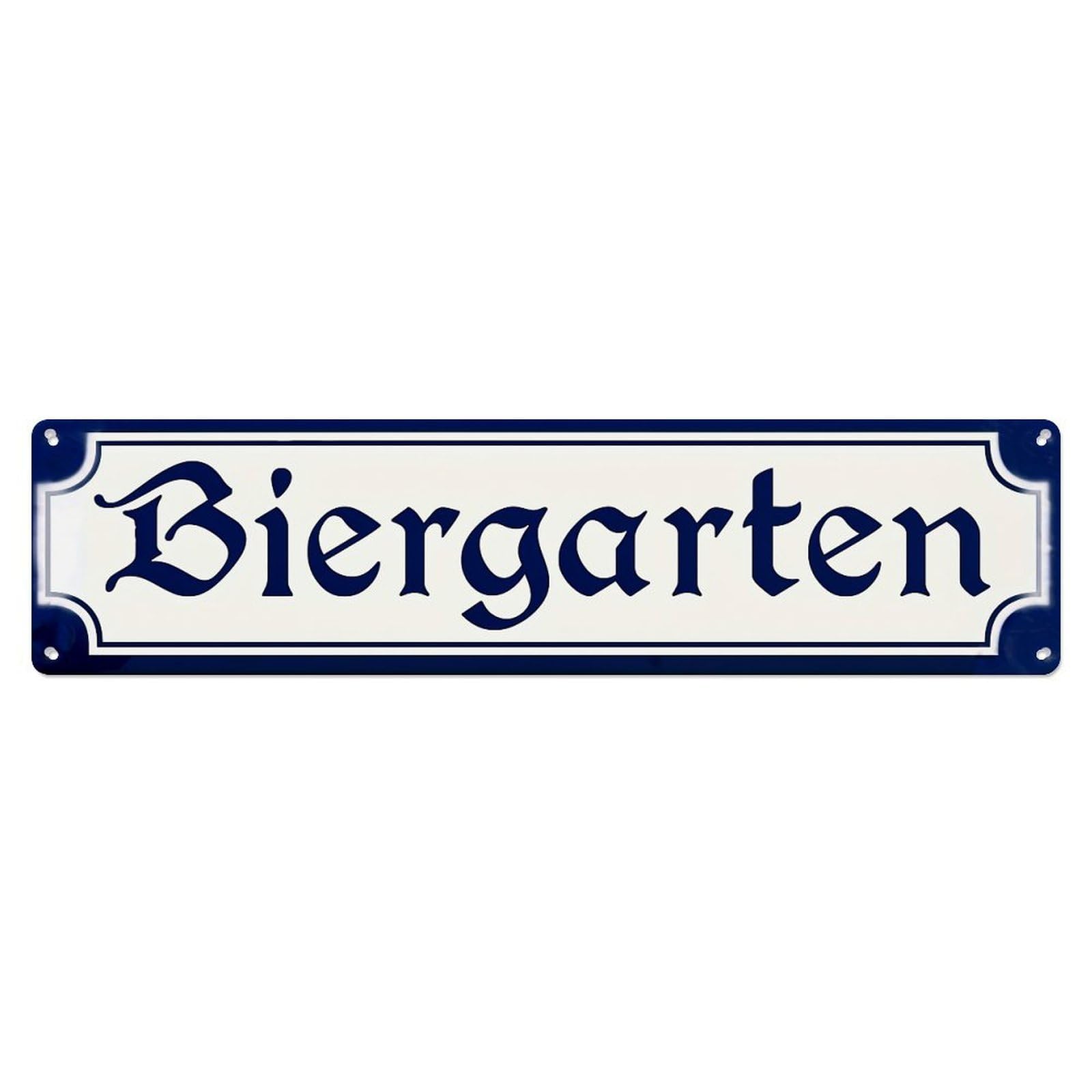 Biergarten Sign Pattern Metal Tin Sign Plaque