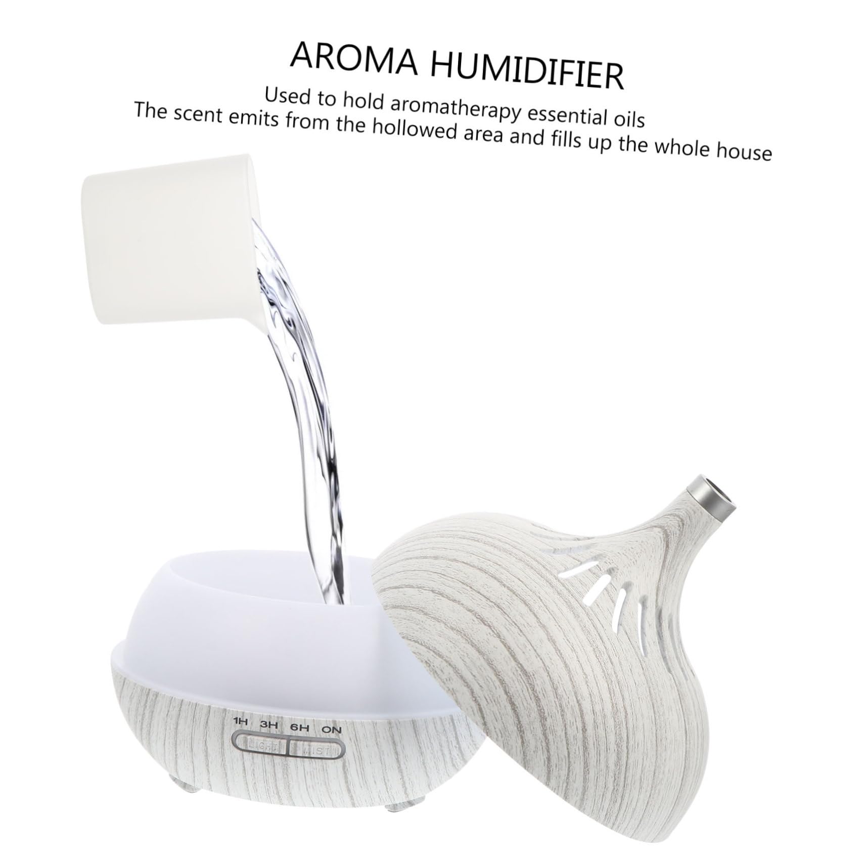 Humidificador de Aroma de Vapor Frío 400ml Diseño de Madera