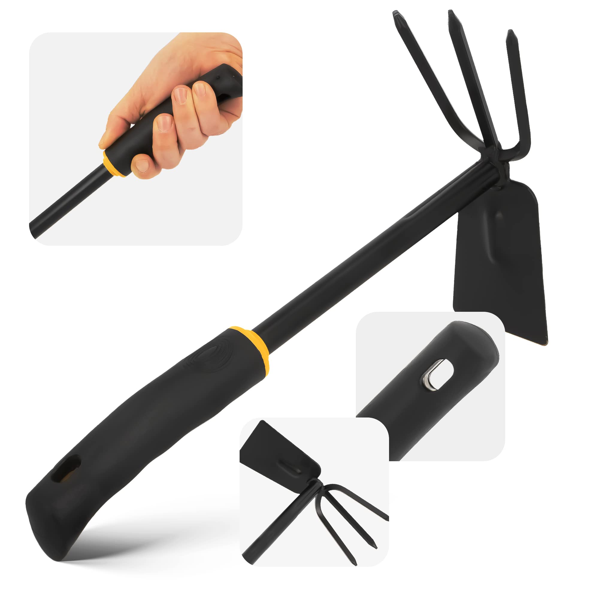 Small Double Head Agricultural Hoe with Farm Wood Handle Household Gardening Too