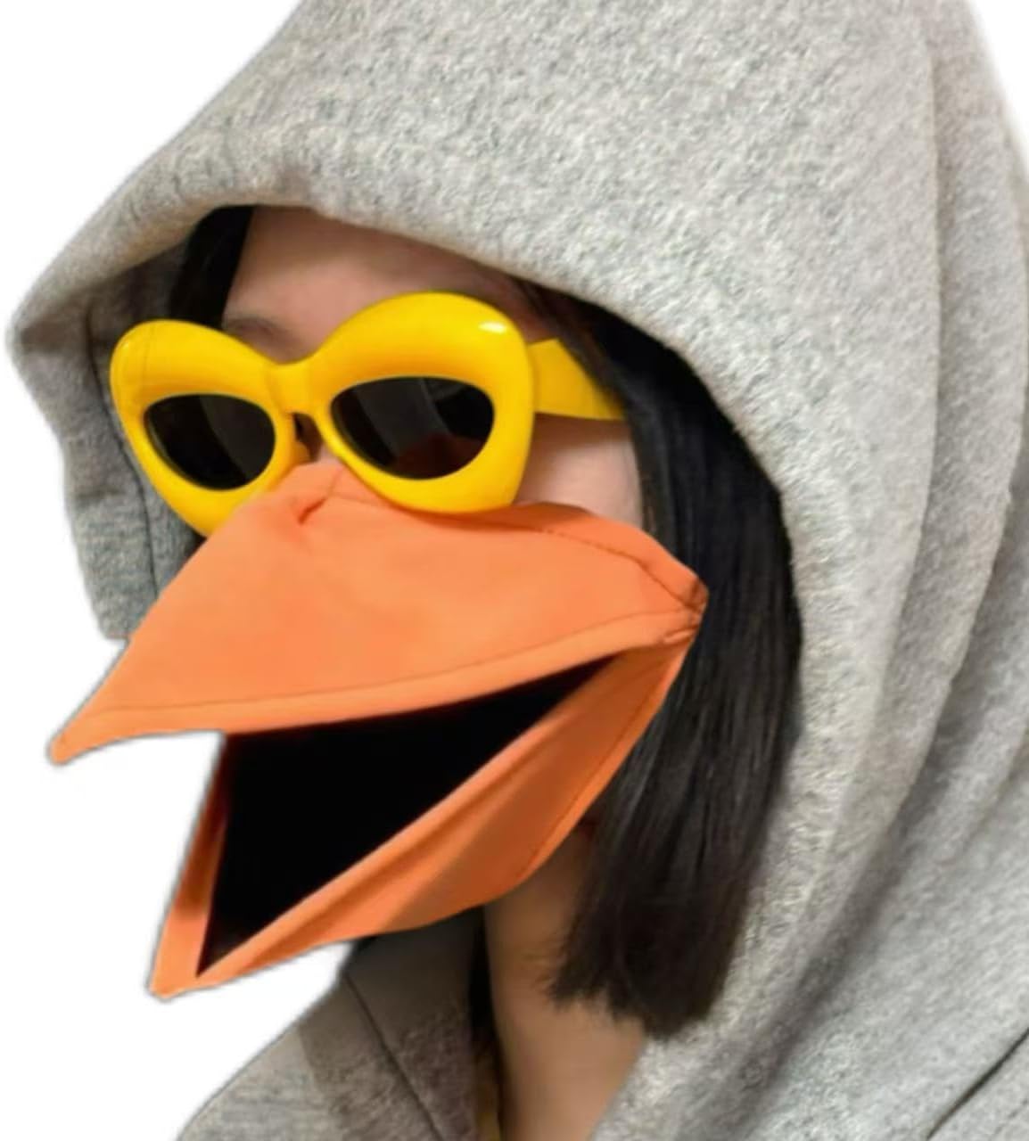 Bird Beak Mask and Sunglasses Set, Halloween, Christmas, Cosplay | Animal Costume for Parties, Talking triggers moving beak for laughs, Premium suede-like fabric, Comfortable wear, glasses