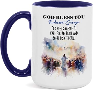 God Bless You Ceramic Tea Cup, Funny Pastor Mug 11Oz Or 15Oz, Personalized Name Pastor Coffee Mug, Customized Religious Cup For Pastor, Pastor Sermon Ceramic Mug, Accent Cup Gifts