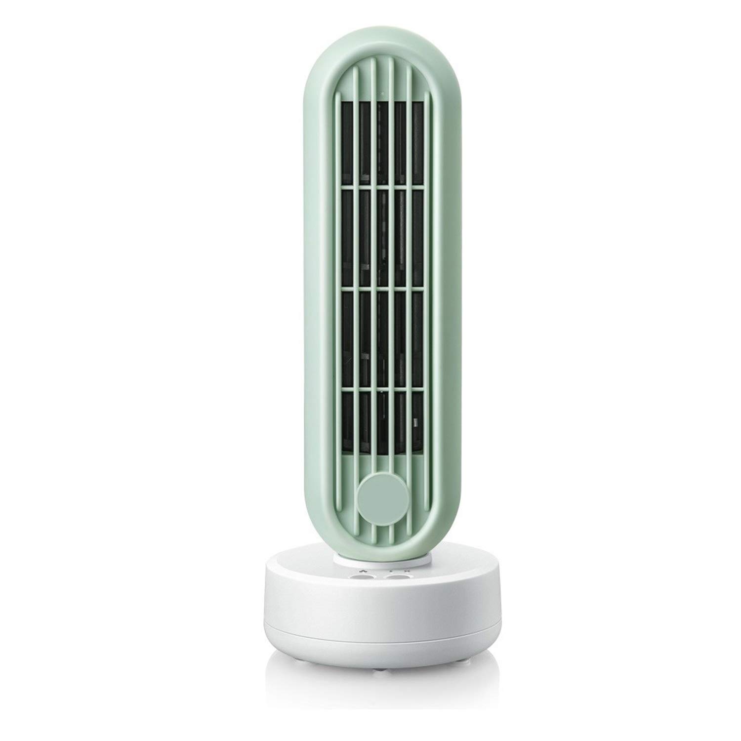 CjcaijunMini Electric Fan Desktop Tower Fan USB Mini Table Fan 2 Gear Wind Household Fan Cute (Color : Green)
