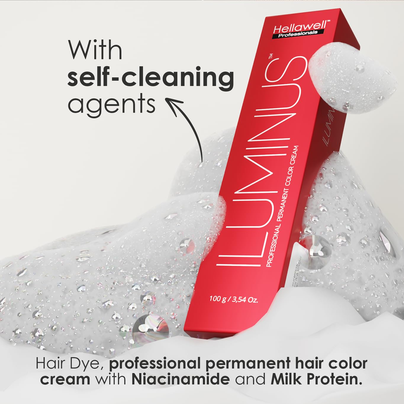 ILUMINUS Hair Dye, professional permanent hair color cream with Niacinamide and Milk Protein to get a repaired and colored hair with intense color shiny and silky (0.88 Blue)