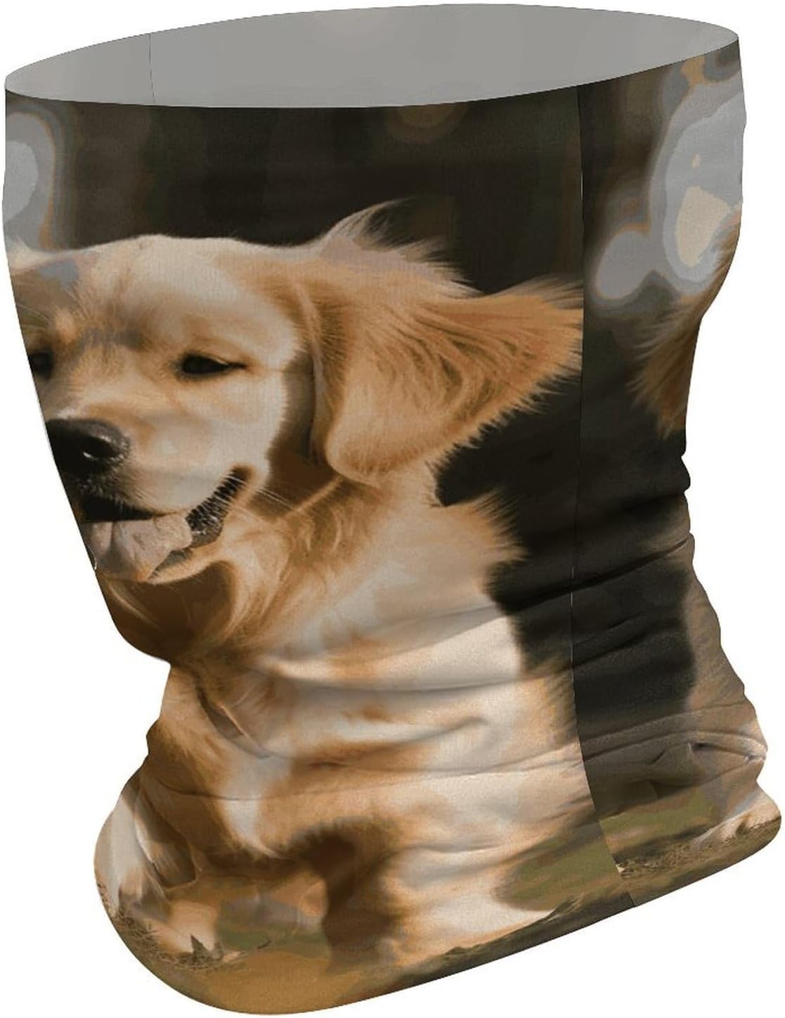 Golden Retriever Dog Cooling Neck Gaiter UV Protection Balaclava Bandana Breathable Face Mask Scarf Headwear White