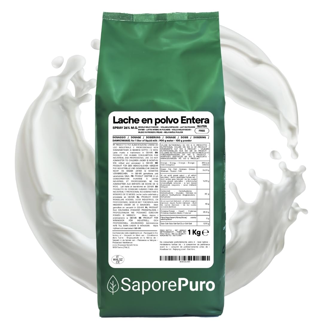Saporepuro Leche en polvo entera 1 kg 26% grasa