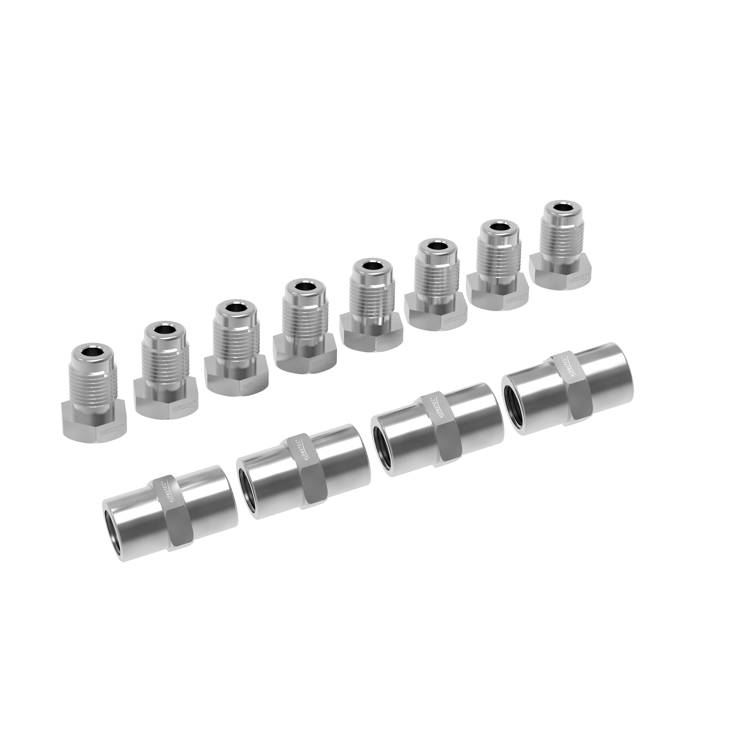 3m Tubo di Freno Ø 4,75 mm Rame-Nickel Kit + 8 raccordi maschi + 4 connettori M10 x 1 DIN 74 234 Set di Tubi di Cupronickel e Accessori dei Freni per Svasatura DIN F