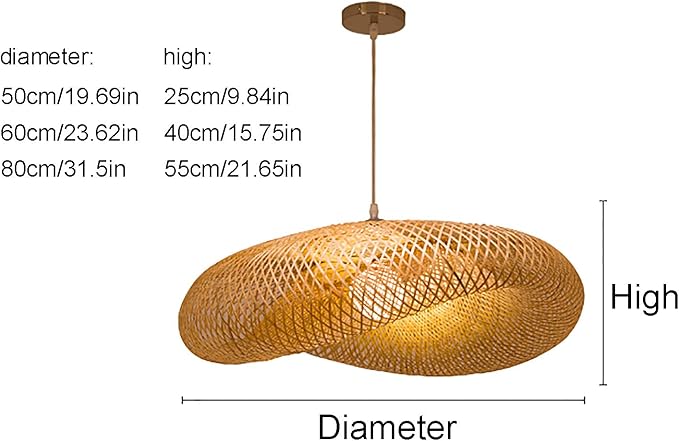 SOME Bamboe Lantaarn Kroonluchter Natuurlijke Bamboe Geweven Hanglamp Hoogte Verstelbaar Lamp Verlichting Kroonluchter, voor Restaurant Slaapkamer Woonkamer photo 3