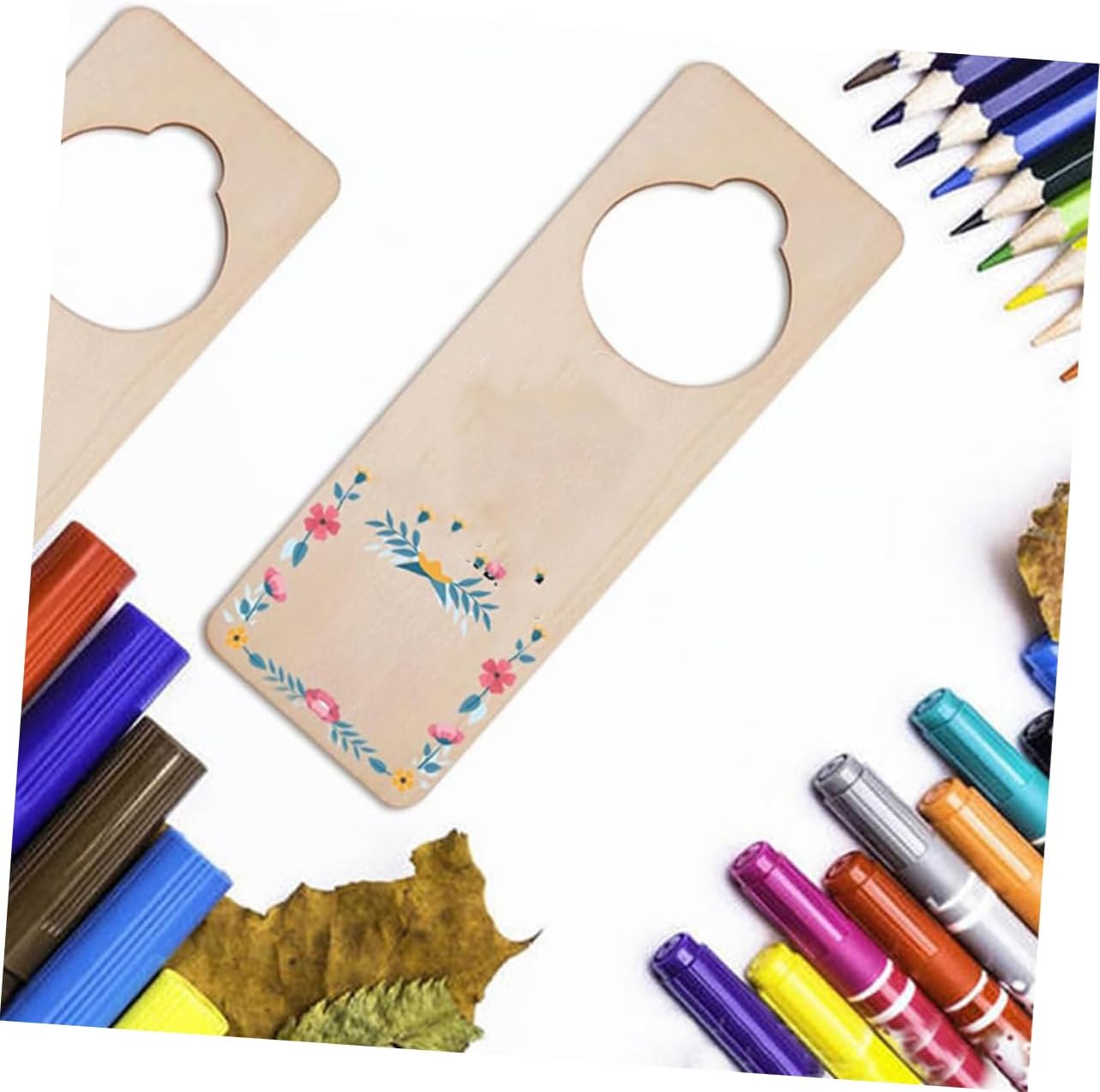 Handle Pendant Decor 10pcs Unfinished Wooden Door Hanger Signs for Craft Diy Home Decor Present
