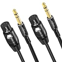 Vista 3 de Twozoh Cable XLR Hembra a TRS de 1/4 Pulgada (6.35mm), Cable de Micrófono XLR a Jack de Cuarto de Pulgada Equilibrado 1 Pie (Profesional/HiFi)