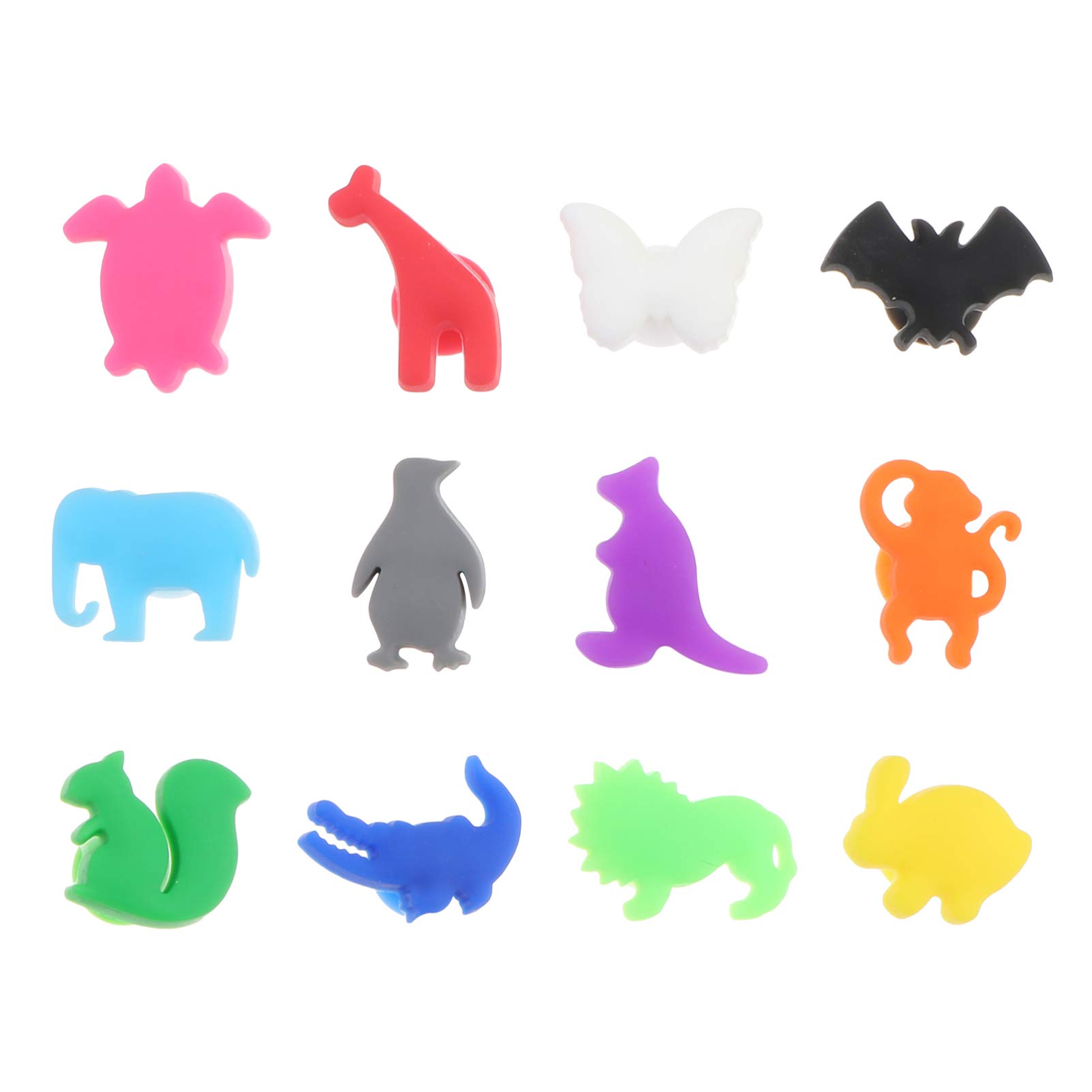 Cabilock 12PCS Silicone Wine Glass Marker Animals Design Drink Charms Label Mark Glass Identification for Banquet Party