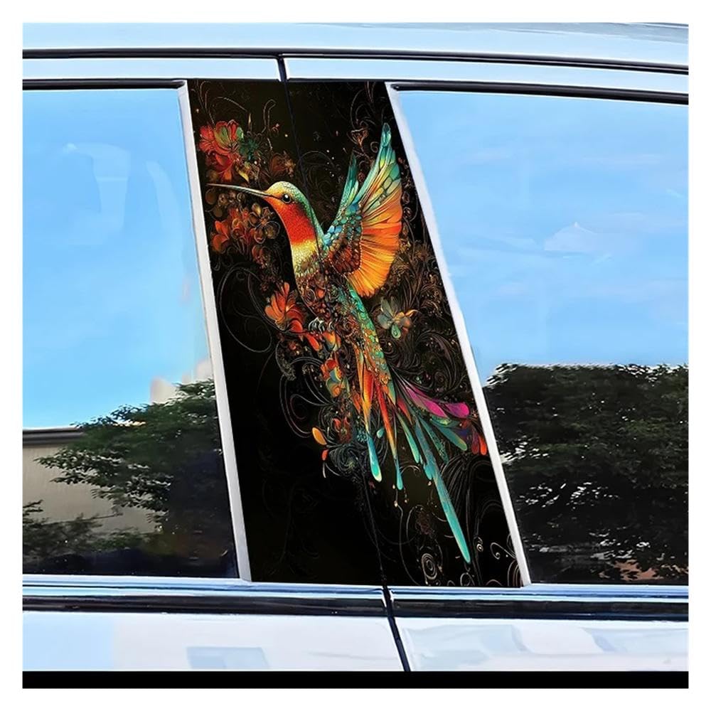Dabhuoc One Color Car Parts 2Pcs Car Center Pillar Stickers Hummingbird Scratch Protection