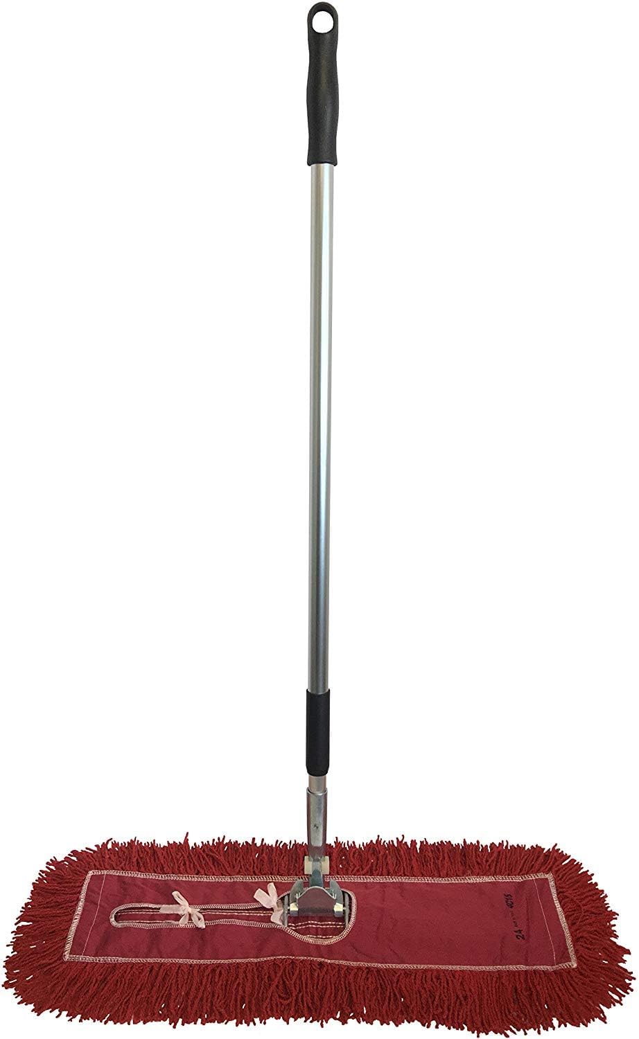 Dust Mop Kit 36 : (1) 36 Red Industrial Closed-Loop Dust Mop, (1) 36 Wire Dust Mop Frame & (1) Ergonomic Dust Mop Handle Clip-on Style