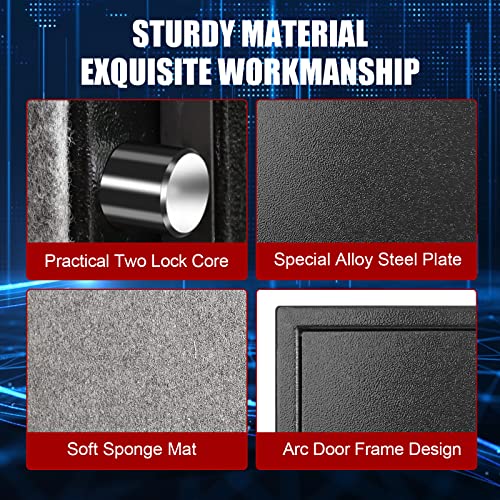 1.6 Cub Fireproof Waterproof Safe Box 30 Minutes Fire Resistant.with Digital Password And Keys Safe Box Fireproof Waterproof For Hotel Office Dorm Money Cash Jewelry Use Storage (1.6Cub) #TOP5