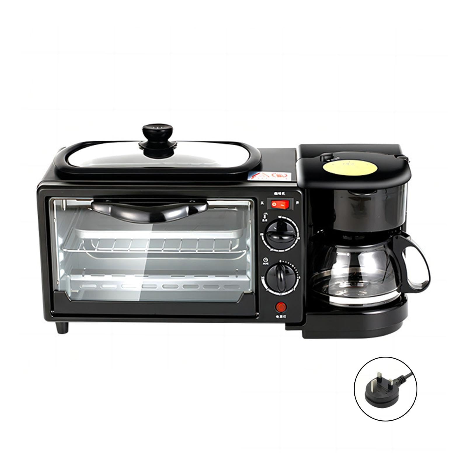 LOVIVER Breakfast Machine Breakfast Station Egg 3 in 1 Heat Selector Mode Versatile Portable Breakfast Center Station Breakfast Maker