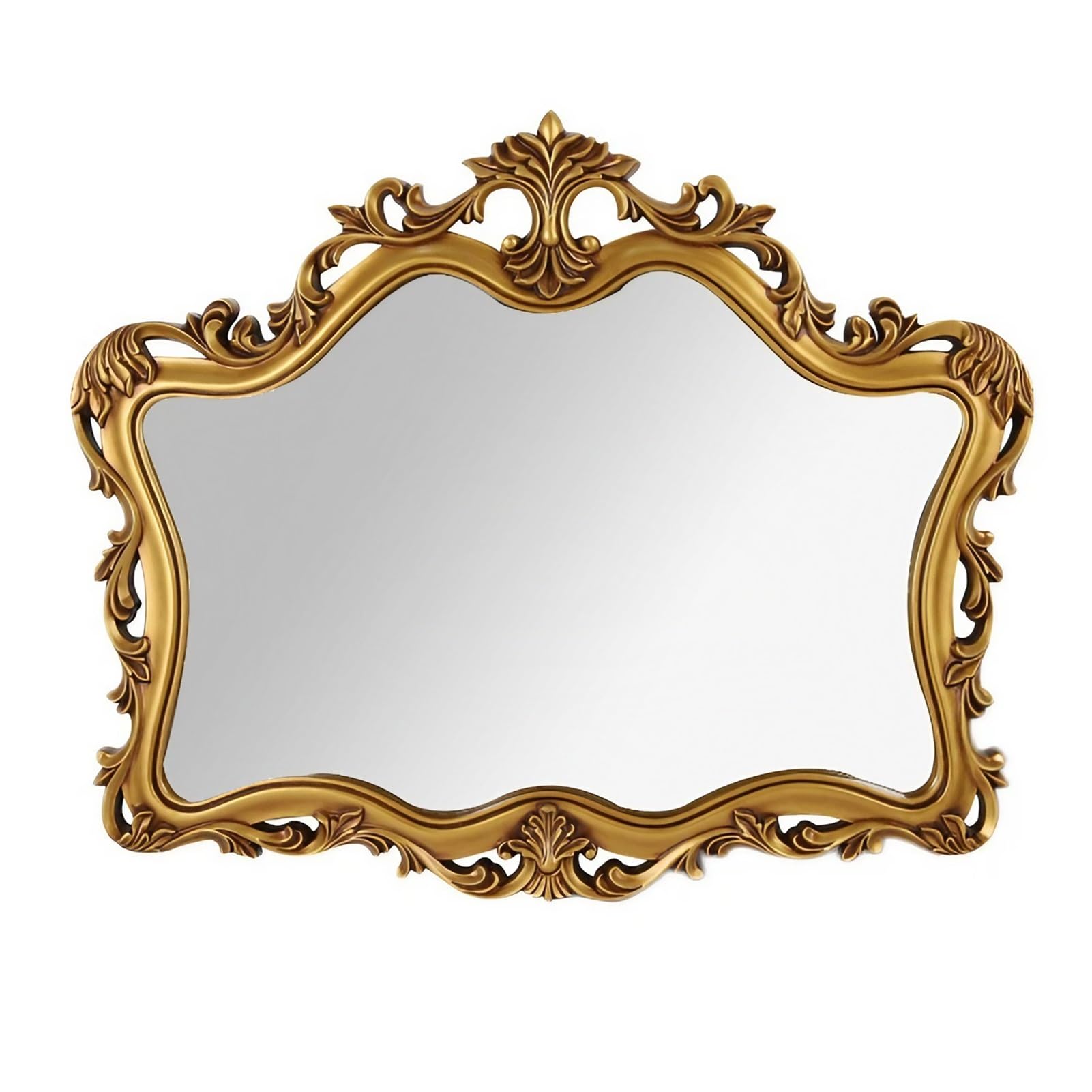 FGXHHS Large Antique Wall Decorative Mirror, Gold Traditional Ornate Baroque Living Room Vintage Makeup Mirror for Bedroom Entryway Dining Fireplace(95x78cm(37.4x31inch))