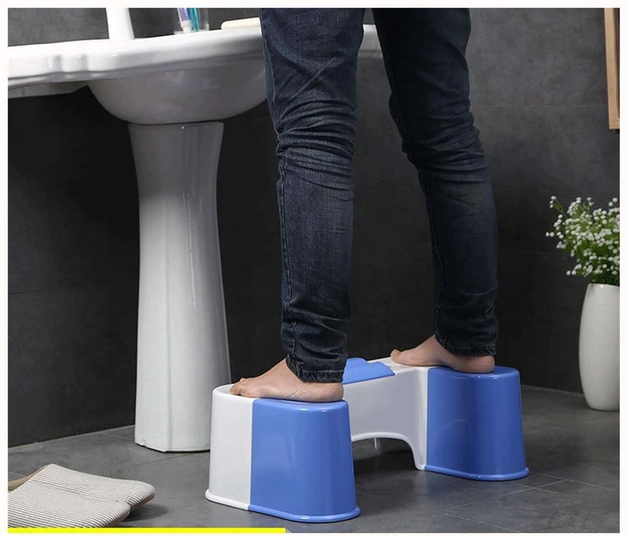 ACiyD Hockhocker Slip Toiletten-Fußhocker Töpfchenhocker Hockenhocker Klappbarer Toilettenhocker Hockhocker Töpfchenhocker Telefonhalter-Design (Color : Phone Holder White) (Paper Box White)