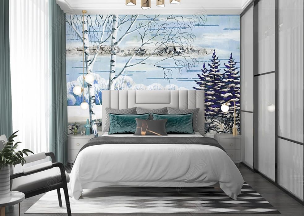 Papier peint intissé haut de gamme effet peinture à l'huile paysage 450cm
