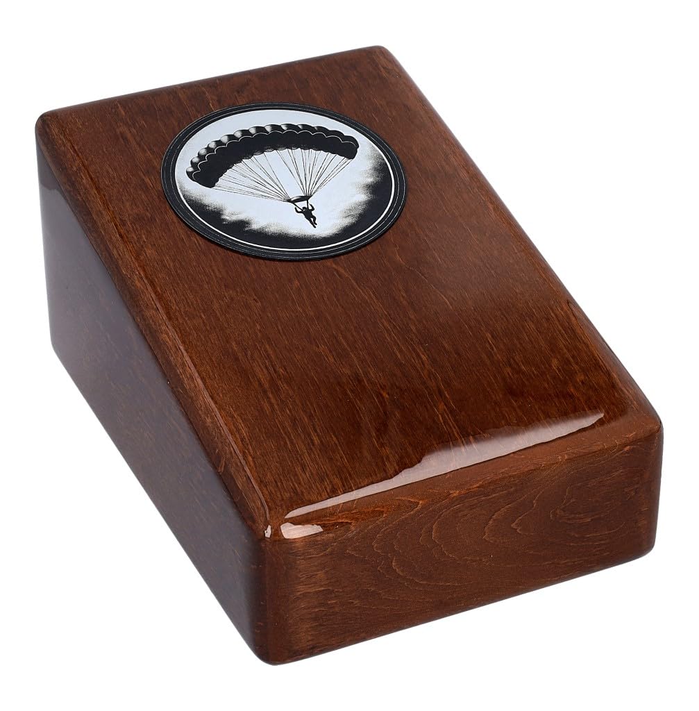 Remember Forever Brown Paratrooper Cremation Urn Memorial Casket For Parachutist (Design 1)