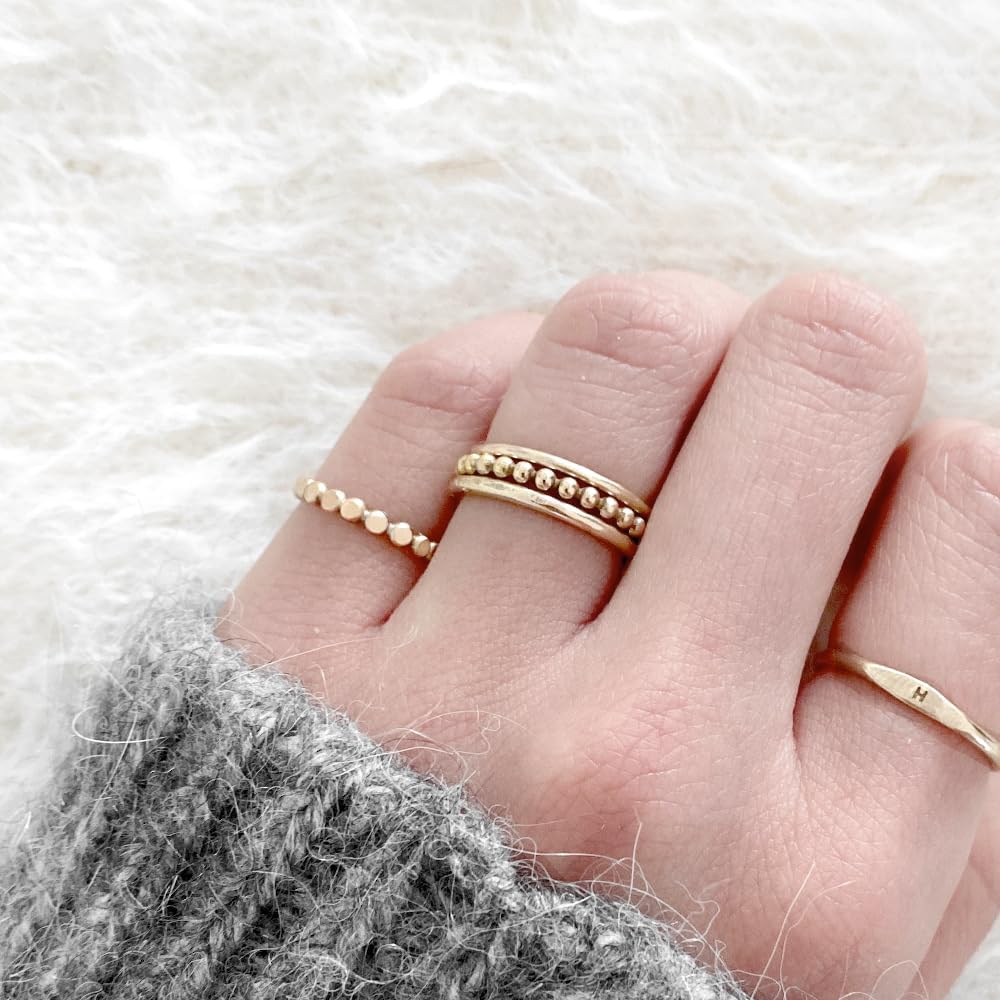 By Hannah Design Teeny Tiny Stacking 14k Gold Filled PERSONALIZED STACKING Ring