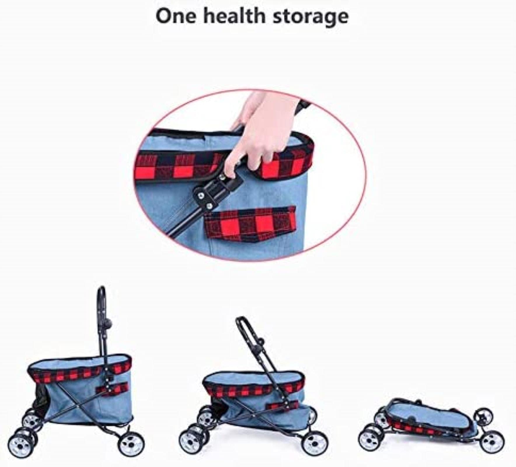 Haustier-Kinderwagen, zusammenklappbarer Haustier-Kinderwagen, Katzen- und  Hundekorb, tragbarer Reise-Kinderwagen (Schwarz und Wei) : Amazon.de:  Haustier