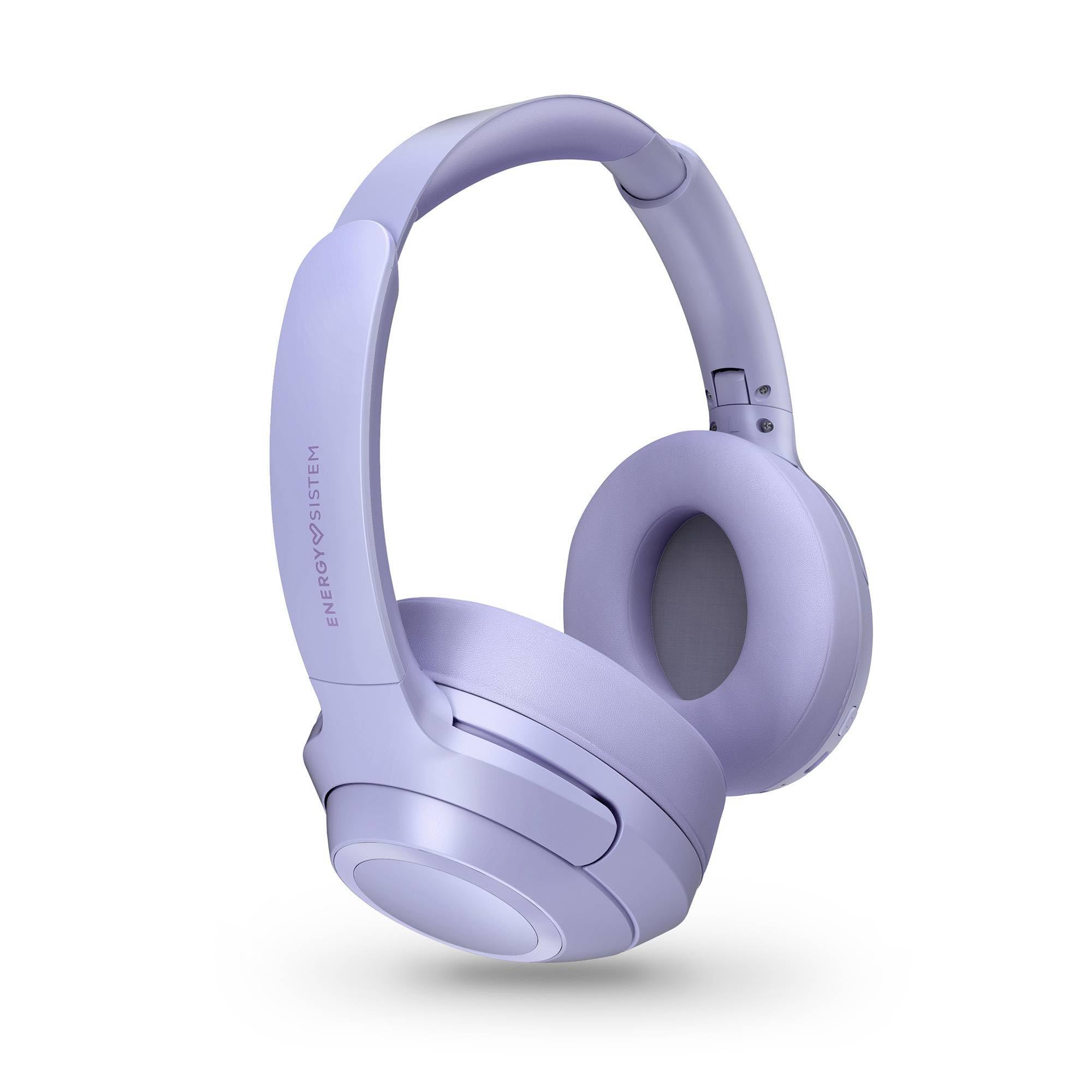 Energy Sistem Lavender Stellar ANC Bluetooth Headphones (5.4, ANC, Recycled Plastic, ENC Microphone, Foldable Headband, Protein Leather Pads) Lilac