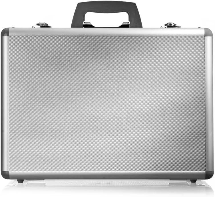 Attachékoffer TAURUS, aktetas van aluminium, zakelijke koffer, documentenkoffer, aluminium koffer, aluminium koffer ca. 46 cm, zilver, 46 cm, aktetas