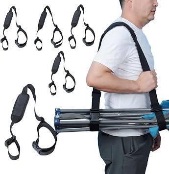 Adjustable Chair Carry Strap, 5 Pack | Upgraded Padded Shoulder Support, Hands-Free Sling for Folding Camping Chairs, Hiking & Outdoor Trips