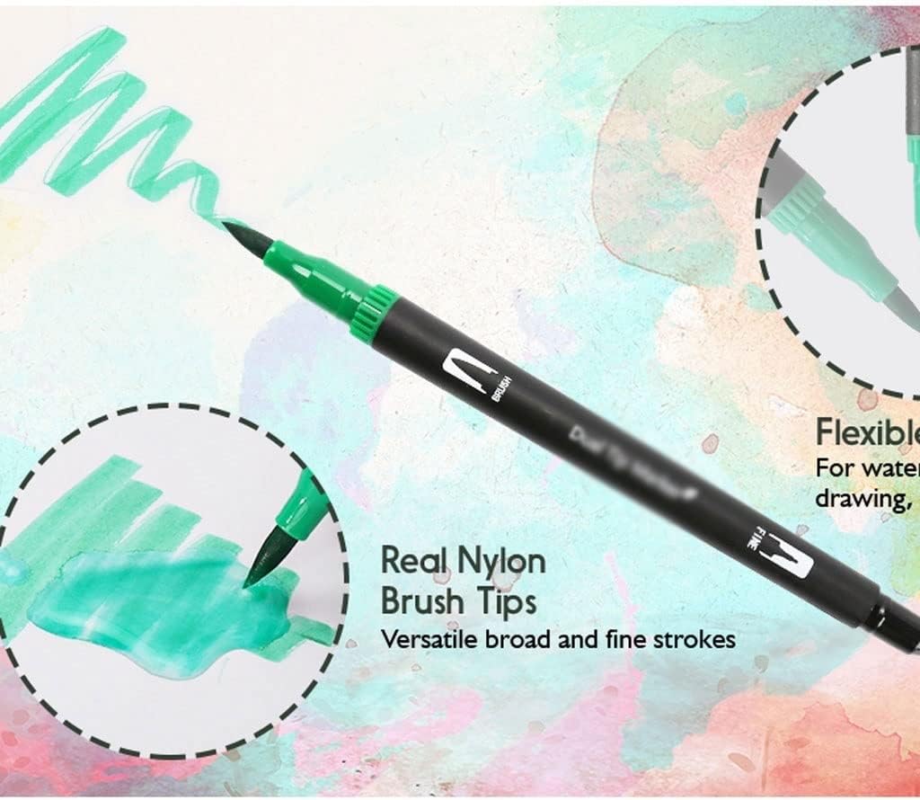 36/48/72 Colors Watercolor Art Markers Set Brush Pen Tip Fineliner Drawing Painting Stationery For Coloring Mang(48 color) image 5