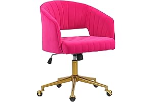 Hot Pink Velvet Swivel Accent Chair