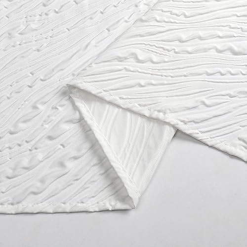 Miniatura 3 de Cortina de ducha blanca, cortina de ducha con textura geométrica 3D en relieve, cortinas de ducha de tela lavable para baño, juego de cortina de
