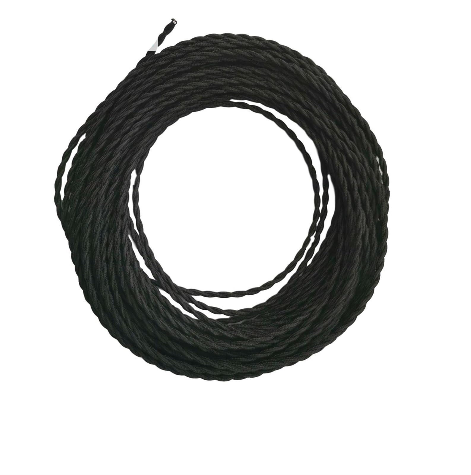 fil textile torsadé, Fil électrique en cuivre à 2 conducteurs de 0,75 mm², 250 V(Black,8meter)