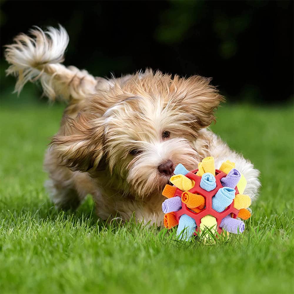 Jiahuade Palla da Fiuto per Cani,Sniffing Ball per Cani,Palla da Sniffing Mat Interattivi,Gioco Sfera Puzzle cani,Tappeto da Fiuto,Giocattolo Puzzle