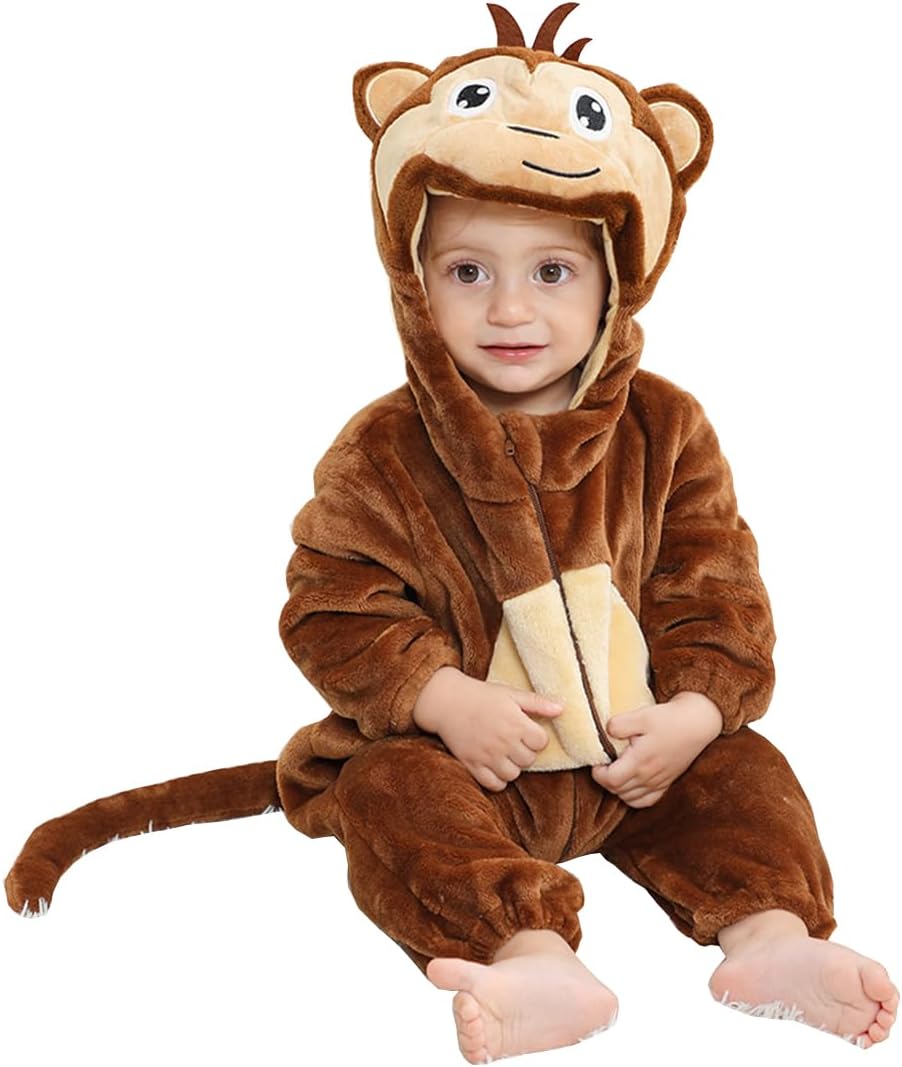 CuteOn Toddler Halloween Costume Onesie Cosplay Romper Christmas Infants Baby Costume Monkey 3Months-4Years