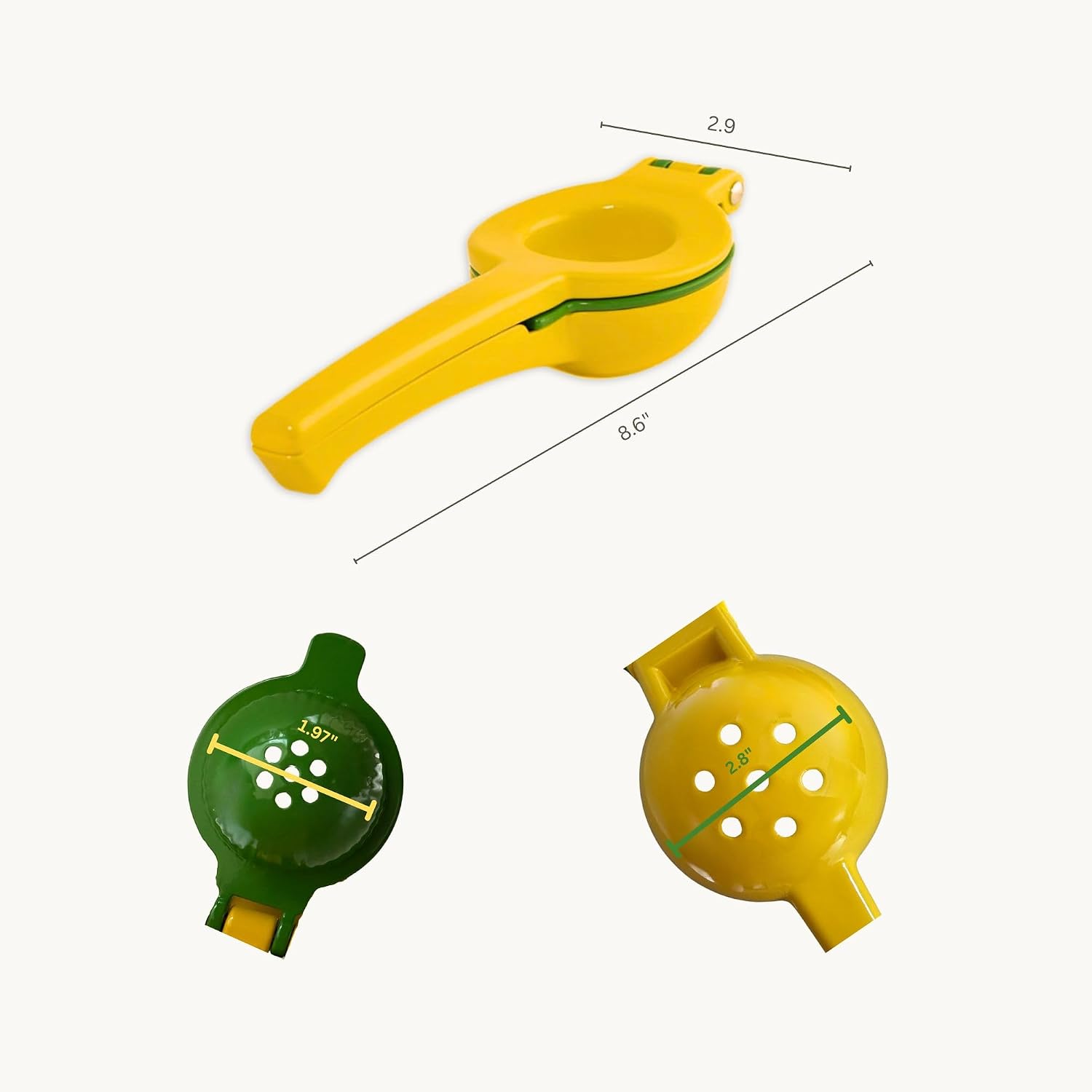 NAZANIN Dual-Bowl Lemon Squeezer - Heavy Duty Aluminum Citrus Juicer & Lime Press - Professional Manual Hand Juicer for Cocktails, Margaritas, Salads - Ergonomic Design, Dishwasher Safe Kitchen Tool