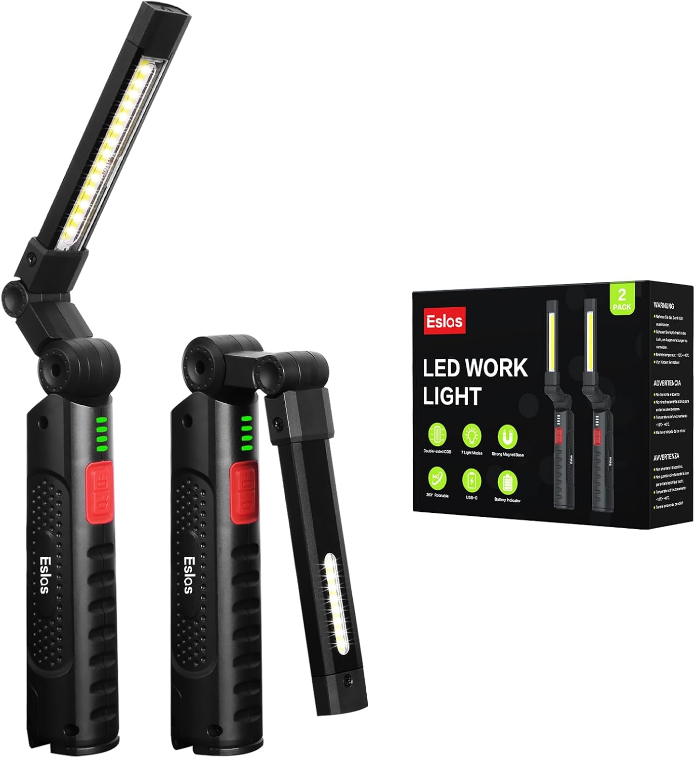 LIAISIMI LED Arbeitsleuchte - 180° Klappbar Mit Magnet & USB